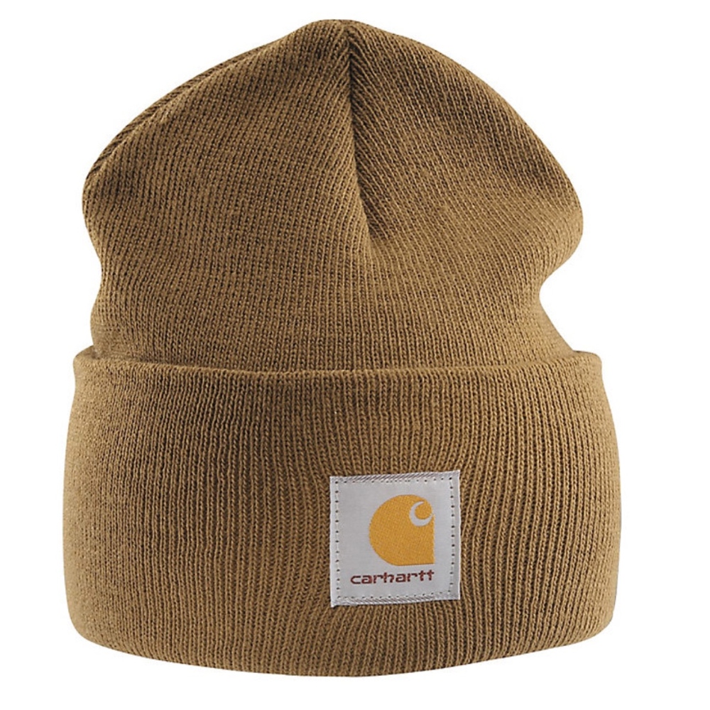New Carhartt Spell Out Winter Beanie Hat Brown - Picture 3 of 3